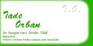 tade orban business card