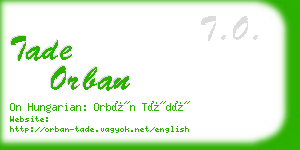 tade orban business card